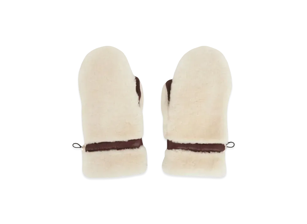 Chloe Shearling Mittens "Beige/Brown"