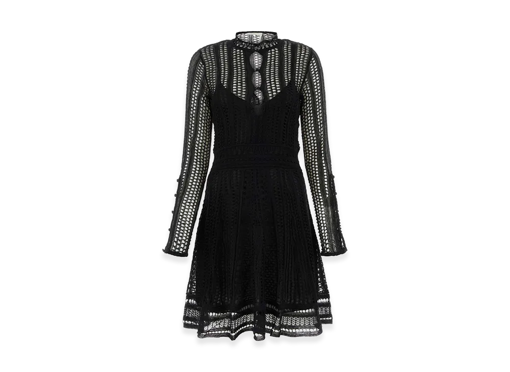 Chloe Women's Linen Blend Mini Dress "Black"