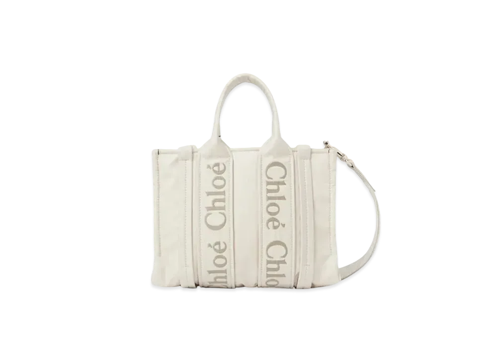 Chloe Small Woody Tote Bag "Dusty Ivory"