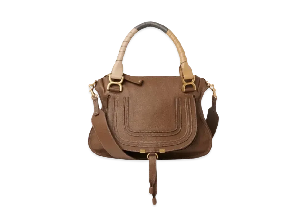 Chloe Marcie Double Carry Bag "Palm Brown"