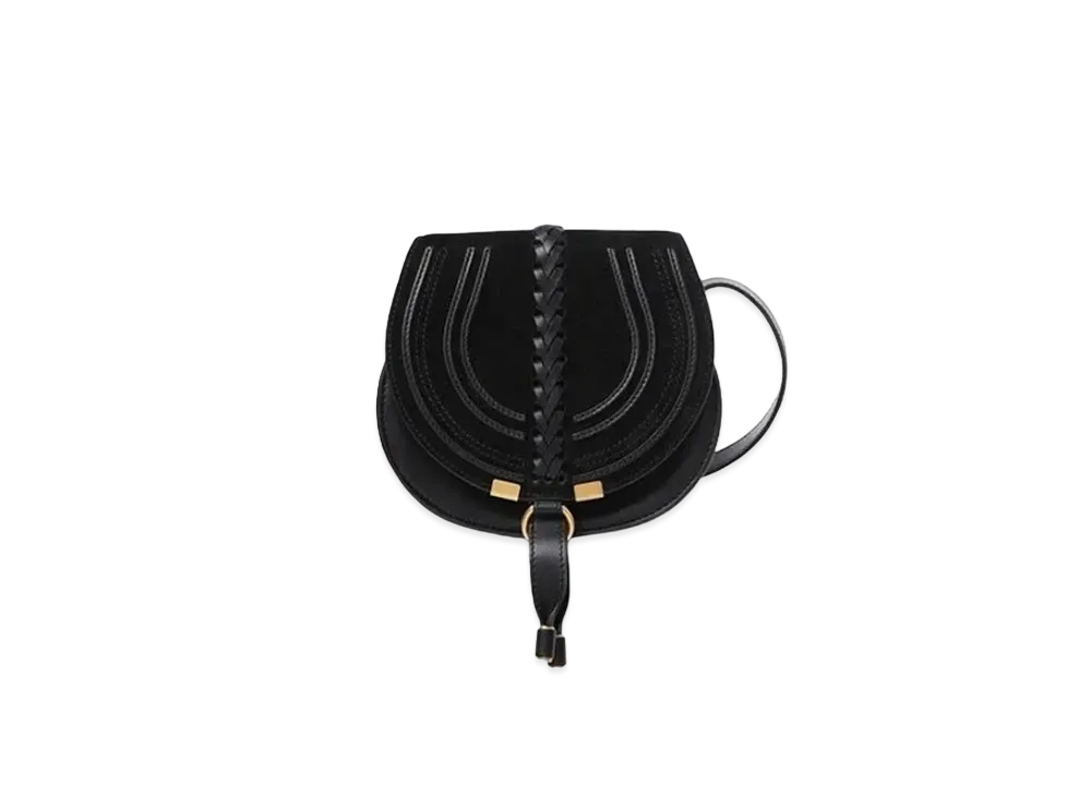 Chloe Marcie Small Saddle Bag "Black"