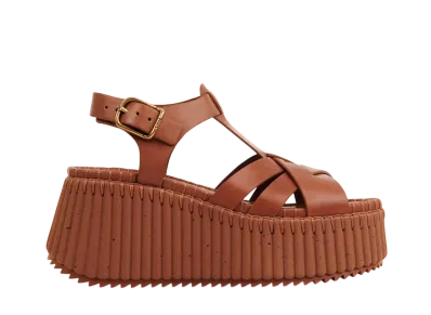 Chloe Women's Nama Wedge Sandal "Ginger Brown"