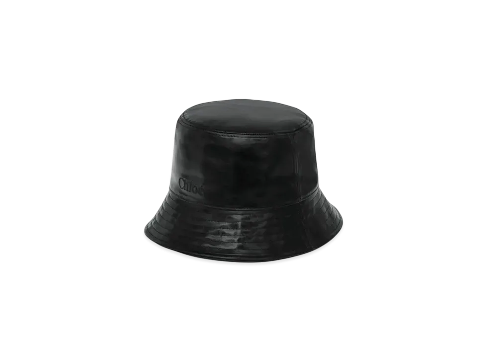 Chloe Bucket Hat In Shiny Leather "Black"