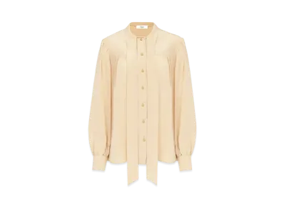 Chloe Lavalliere Blouse In Crepe De Chine "Cameo Rose"
