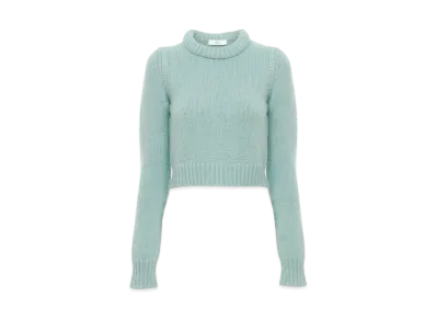 Chloe Cropped Sweater In Cashmere Blend "Aether Blue"