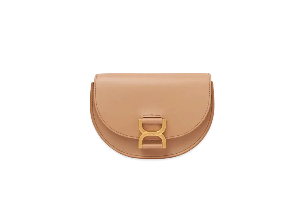 Chloe Mini Marcie Flap Bag In Leather "Light Tan"