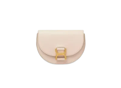 Chloe Mini Marcie Flap Bag In Leather "Cement Pink"