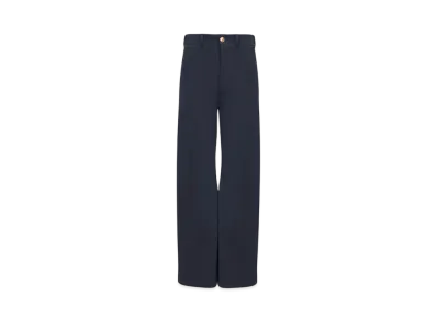 Chloe Cropped Flared Pants In Cotton Gabardine "Eclipse Blue"
