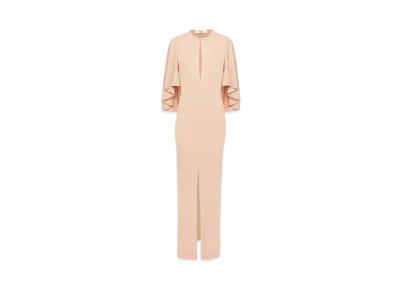 Chloe Long Cape Dress In Crepe Jersey "Delicate Pink"