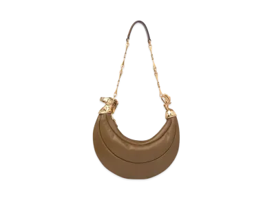 Chloe Chain Horse Shoulder Bag In Soft Leather "Dark Khaki"