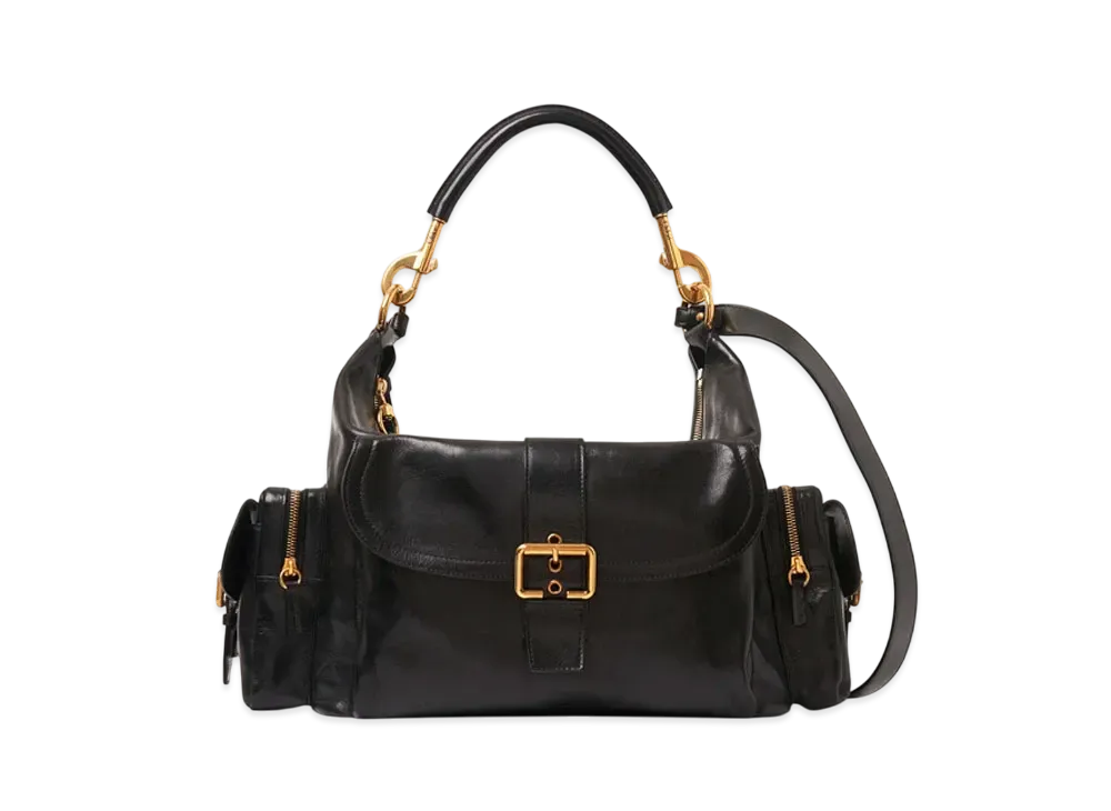 Chloe Large Camera Bag In Shiny Leather "Black"