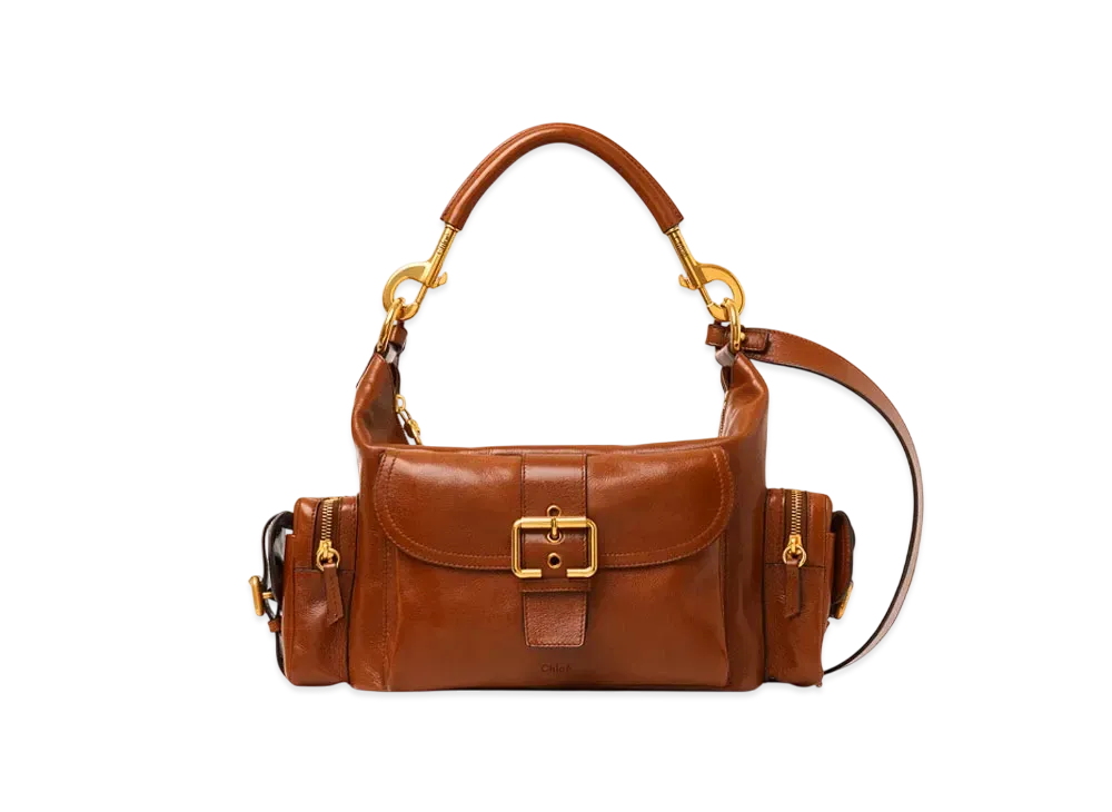 Chloe Camera Bag In Shiny Leather "Clay Brown"