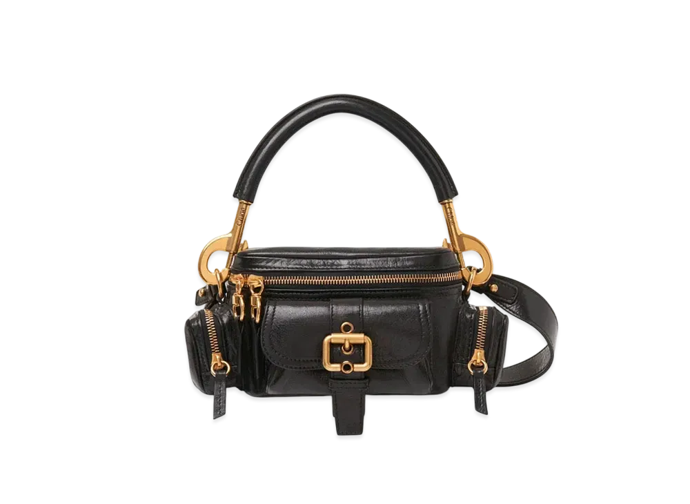 Chloe Small Camera Bag In Shiny Leather "Black"