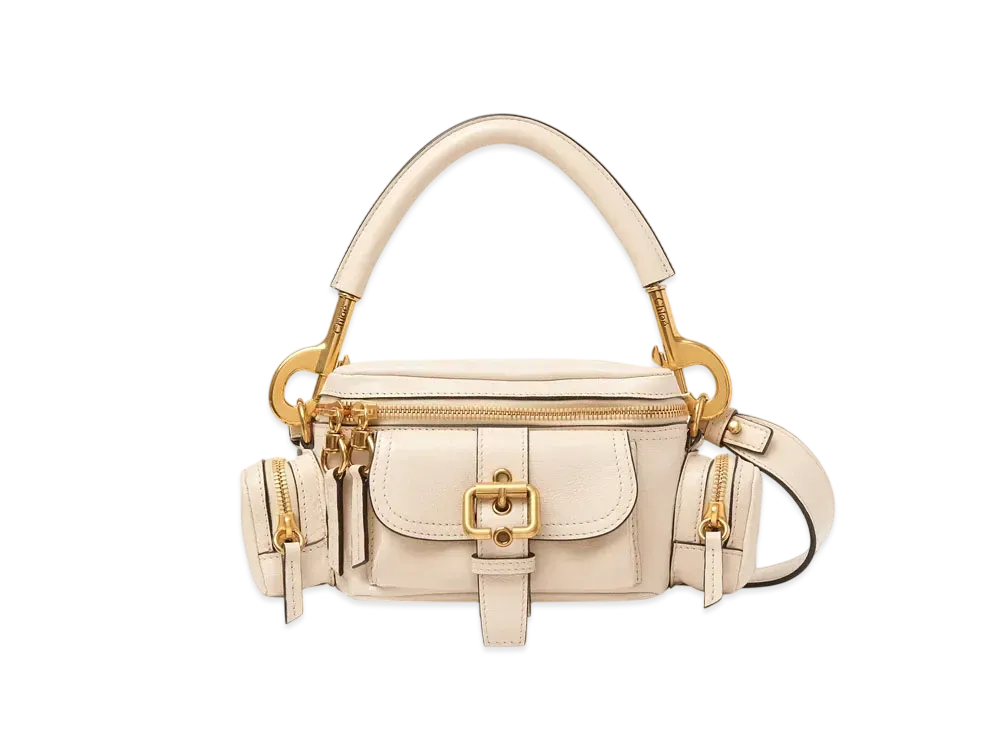Chloe Small Camera Bag In Shiny Leather "Sweet Beige"
