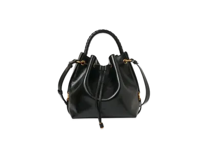 Chloe Marcie Bucket Bag In Shiny Leather "Black"