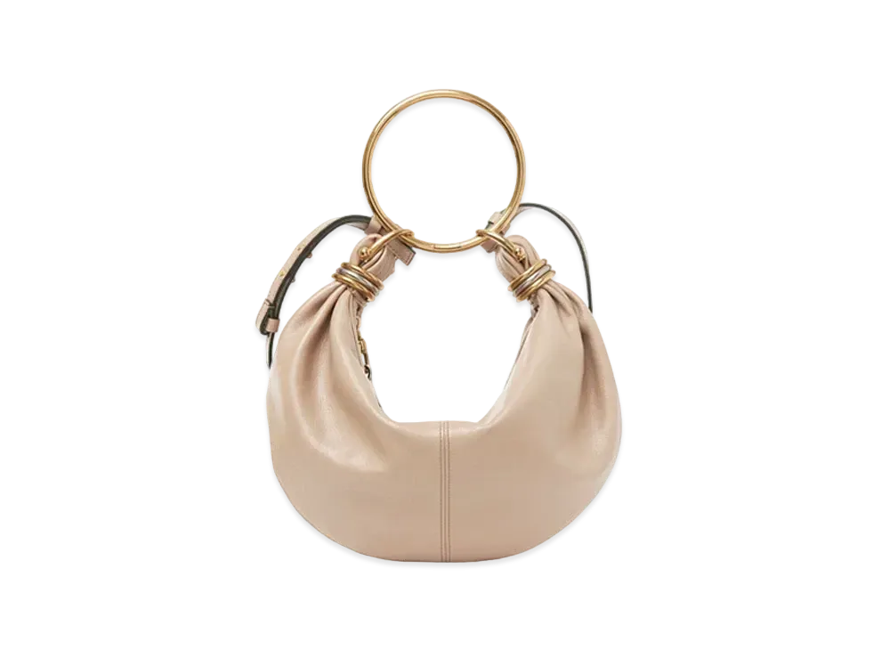 Chloe Small Bracelet Hobo Bag In Grained Leather "Boyish Brown"