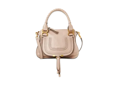 Chloe Small Marcie Bag In Shiny Leather "Deep Beige"