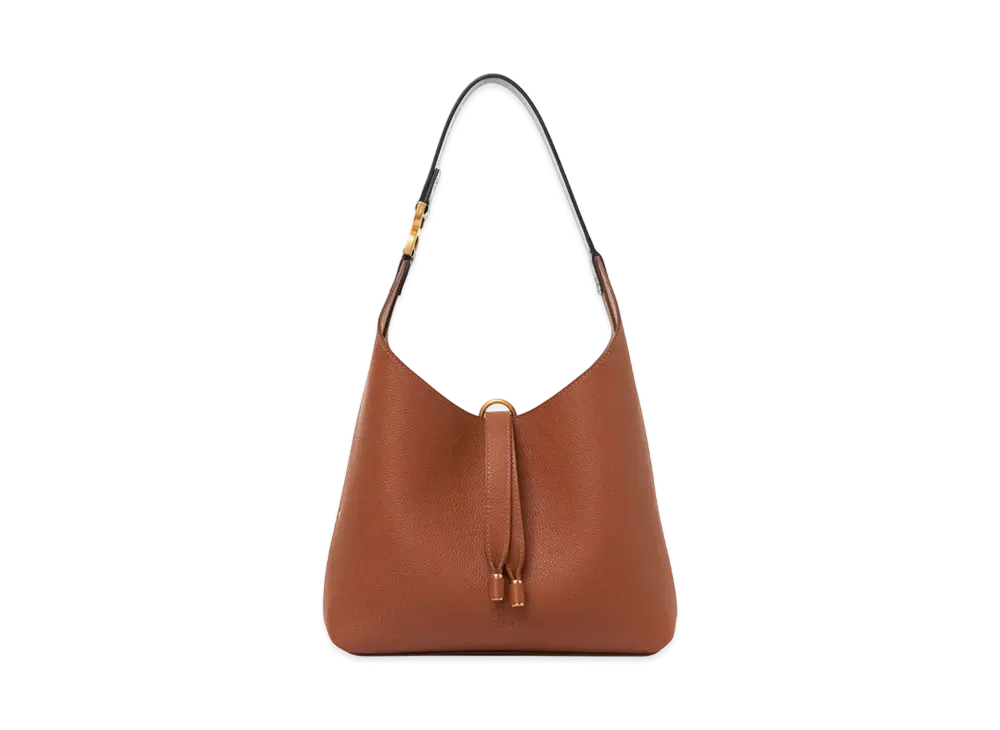 Chloe Small Marcie Hobo Bag In Grained Leather "Tan"