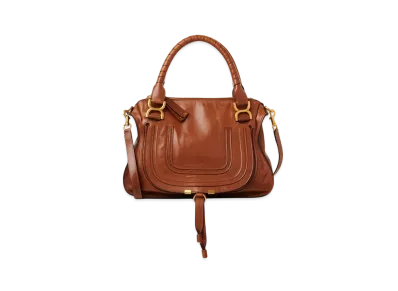 Chloe Marcie Bag In Shiny Leather "Clay Brown"