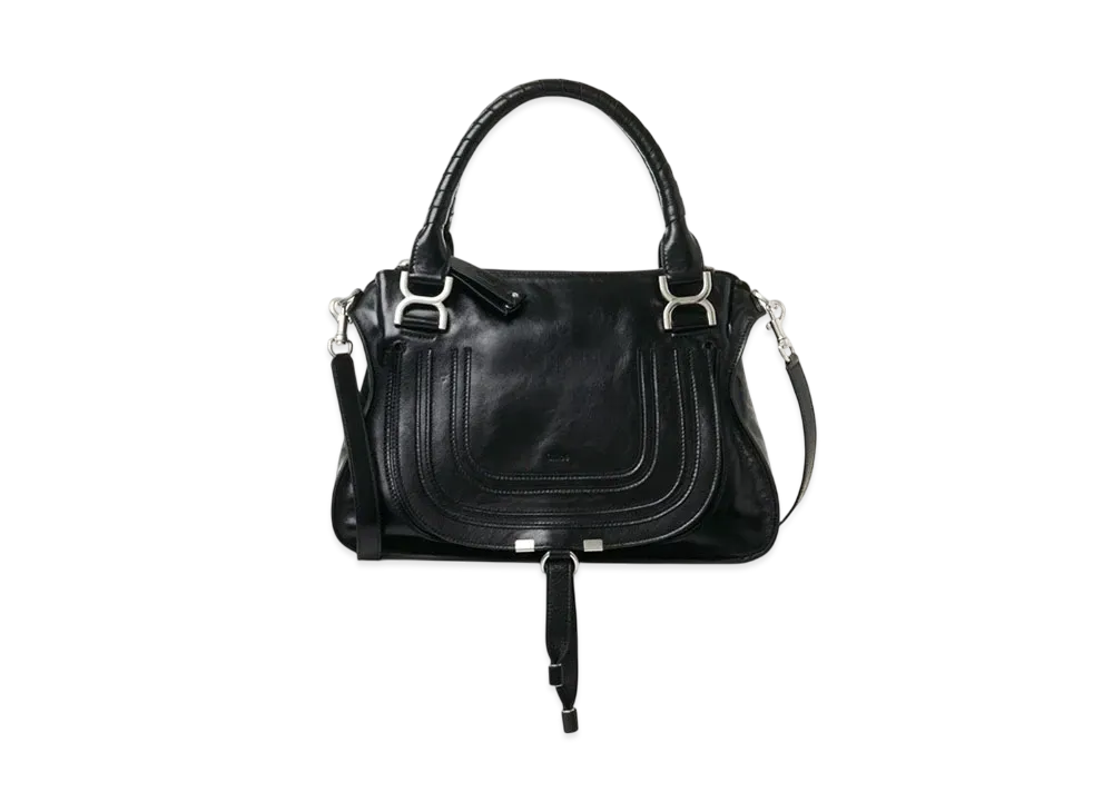 Chloe Marcie Bag In Shiny Leather "Black"