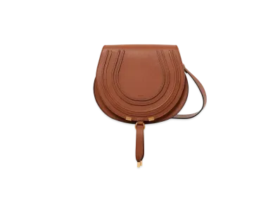 Chloe Marcie Saddle Bag In Grained Leather "Tan"