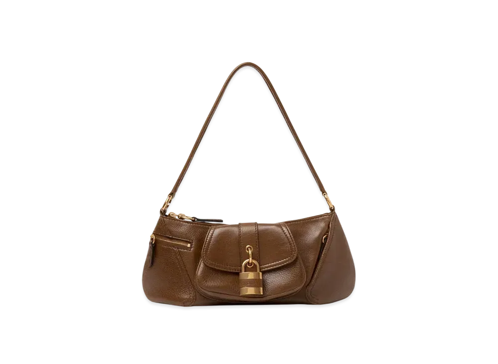 Chloe The 99 Shoulder Bag In Grained Leather "Dark Khaki"