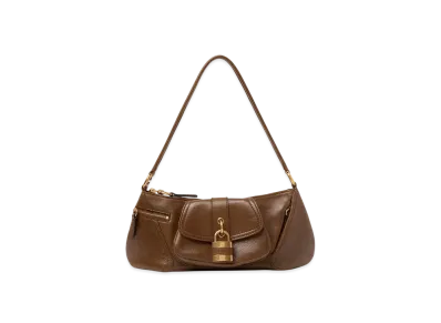 Chloe The 99 Shoulder Bag In Grained Leather "Dark Khaki"