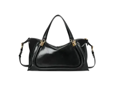 Chloe Paraty 24 Bag In Shiny Leather "Black"