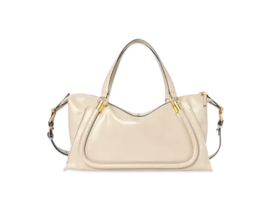 Chloe Paraty 24 Bag In Shiny Leather "Sweet Beige"