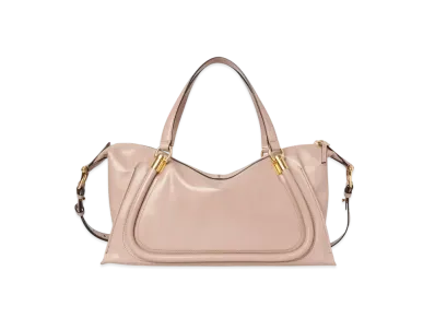 Chloe Paraty 24 Bag In Shiny Leather "Deep Beige"