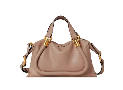 Chloe Small Paraty 24 Bag In Shiny Leather "Woodrose"