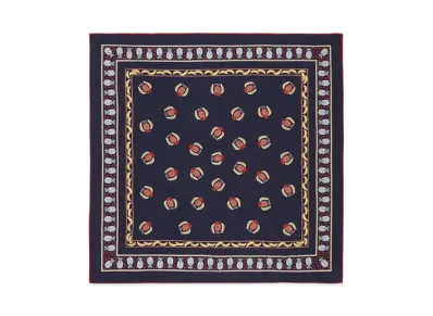 Chloe The Chloe Bananas Square Scarf In Silk "Blue/Red"