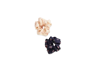 Chloe The Chloe Bananas Scrunchies In Silk "Blue/Beige"