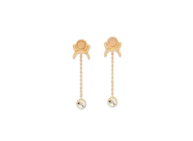Chloe Marcie Earrings "Bright Gold/Crystal Glass/Rose Quartz"