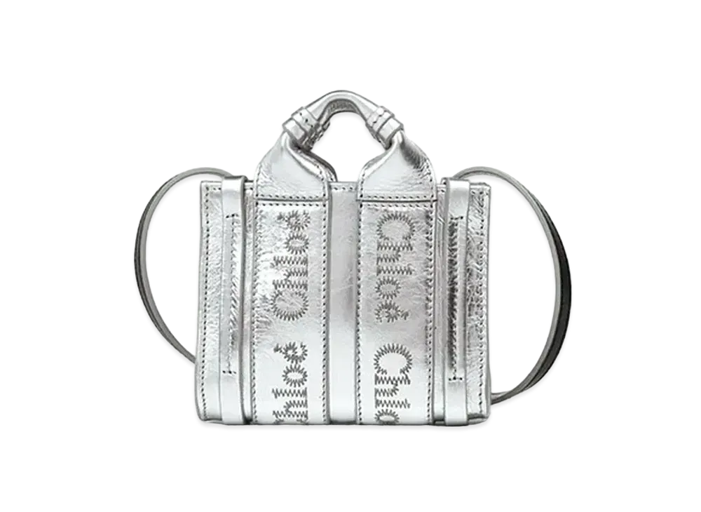 Chloe Woody Nano Tote "Silver"