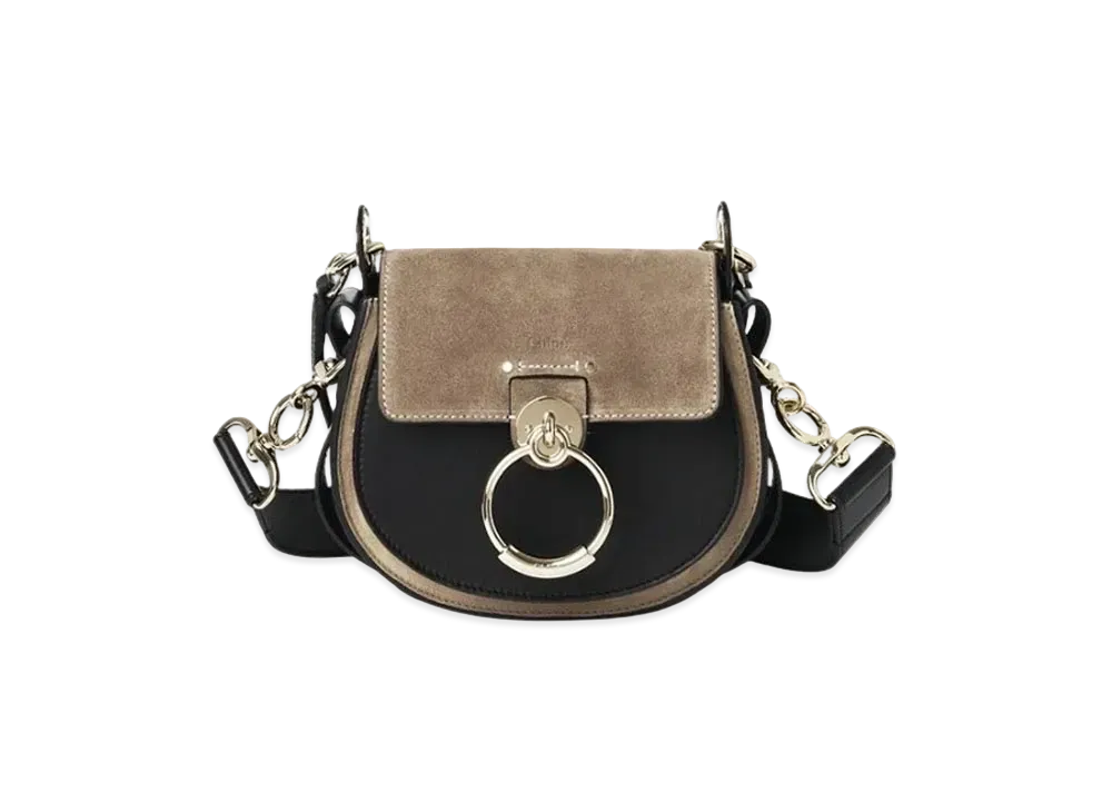 Chloe Small Tess Bag Shiny&Suede Calfskin "Black"