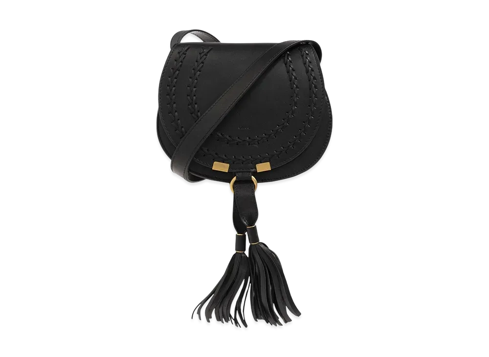 Chloe Marcie Small Saddle Bag "Black"