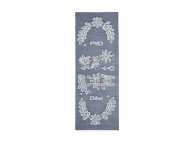 Chloe Embroidered Stole "Foggy Blue"
