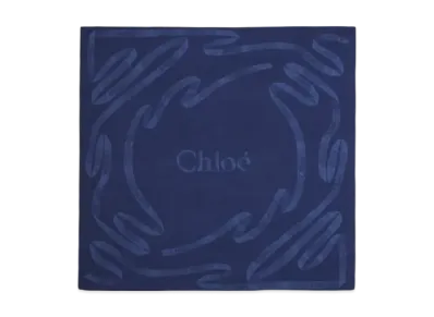 Chloe Ribbon Jacquard Shawl "Denim Blue"