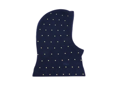 Chloe The Chloe Cabochon Knit Balaclava In Wool and Cashmere "Classic Navy"
