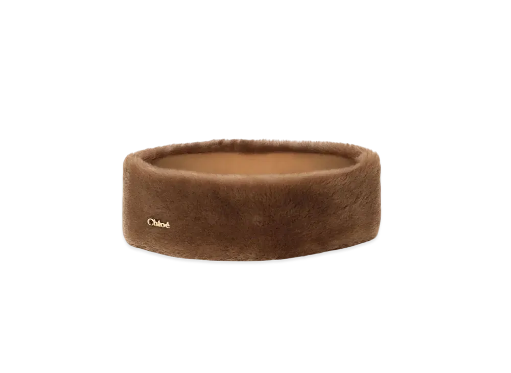 Chloe Shearling Headband "Taupe Beige"