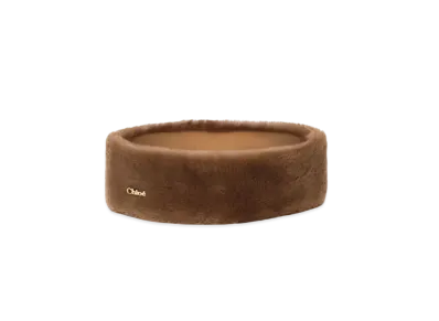 Chloe Shearling Headband "Taupe Beige"