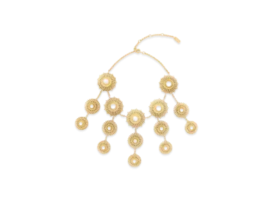 Chloe Mechanical Flowers Necklace "Vintage Gold"