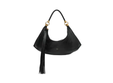 Chloe Foulard Shoulder Bag In Grained Leather "Black"