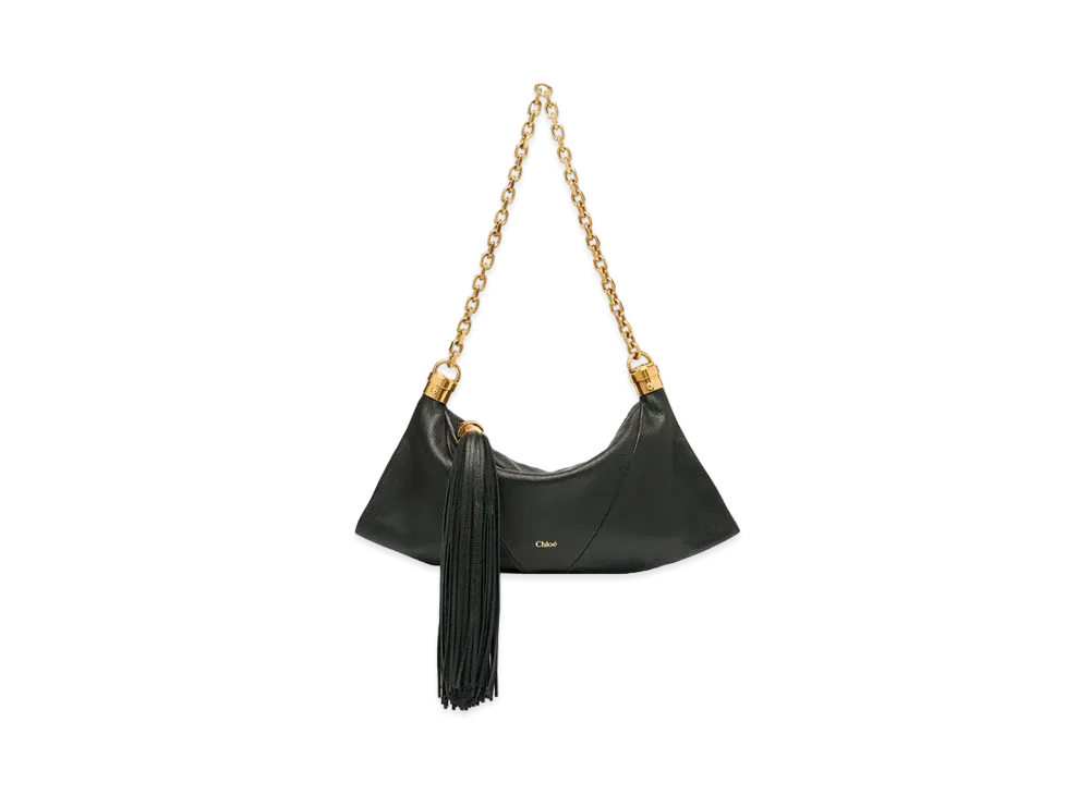 Chloe Small Foulard Shoulder Bag In Grained Leather "Black"