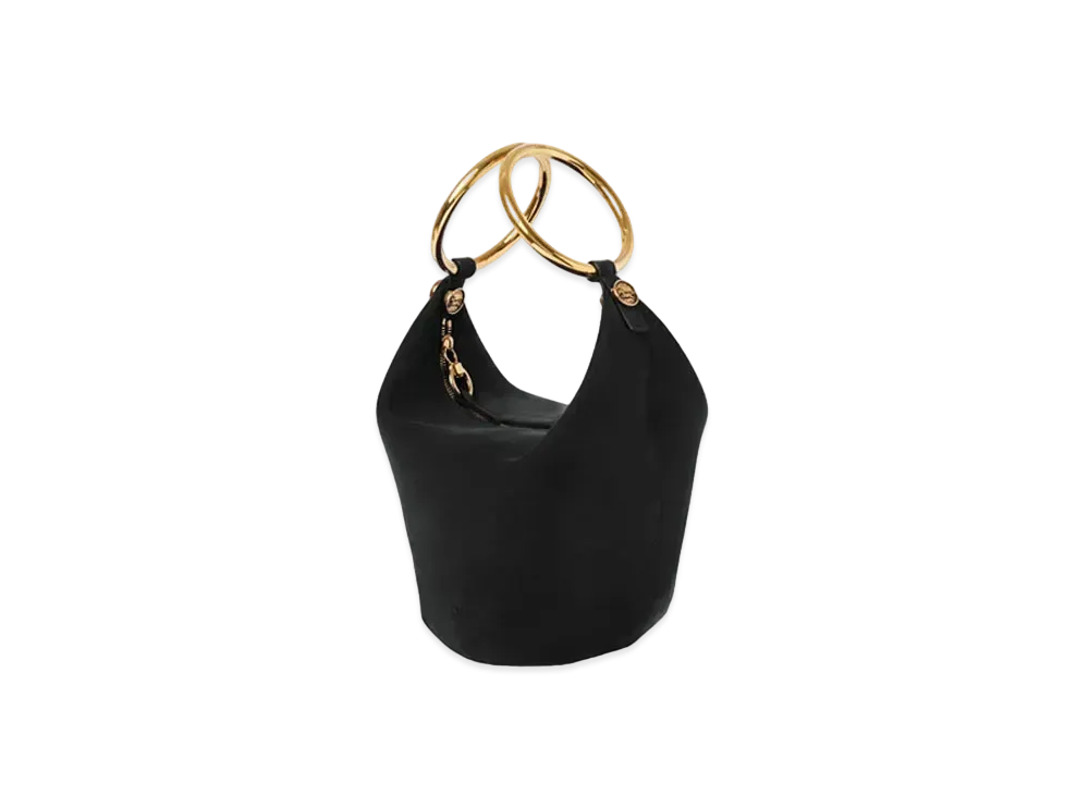 Chloe Small Bracelet Handbag In Suede Leather "Black"