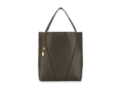 Chloe Women's Leather Large Spin Shopping Bag "Dark Grey"
