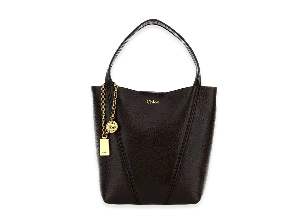 Chloe Women's Leather Small Spin Shopping Bag "Dark Brown"