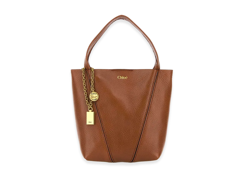 Chloe Women's Leather Small Spin Shopping Bag "Brown"