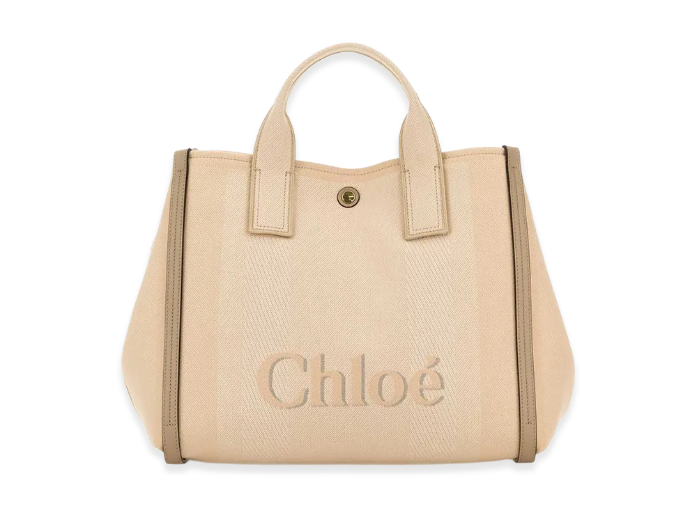 Chloe Women's Canvas Chloa Carry Shopping Bag "Beige"
